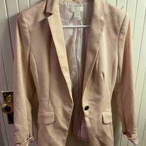Light pink blazer, stripes on inside